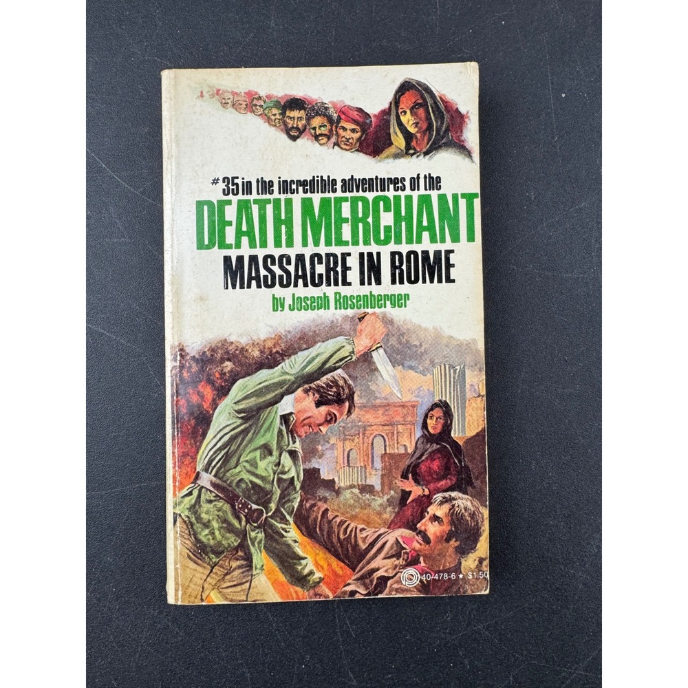 Death Merchant Massacre in‎ Rome Joseph Rosenberger 1979 Paperback Thriller